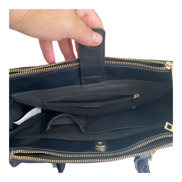 Women CALL IT SPRING Large Purse Crossbody Bag Beige and Black - Picture 7 of 8